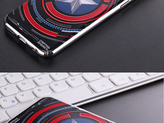 iPhone 7 Plus Captain America Shield Electroplating Color Carving Case