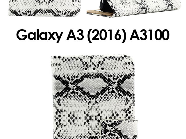 Samsung Galaxy A3 (2016) A3100 Faux Snake Skin Flip Case