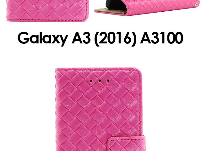 Samsung Galaxy A3 (2016) A3100 Woven Leather Flip Case