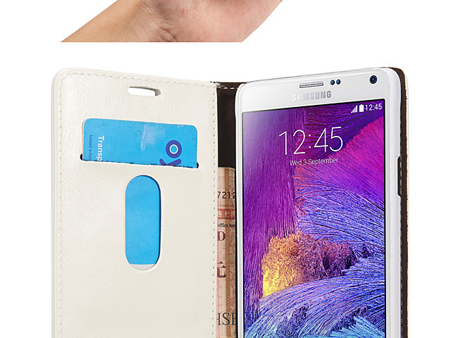 Samsung Galaxy Note 4 Magnetic Flip Leather Wallet Case