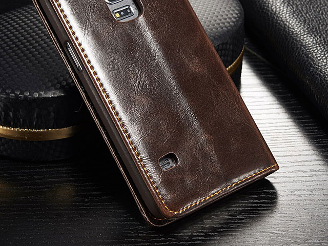 Samsung Galaxy S5 mini Magnetic Flip Leather Wallet Case
