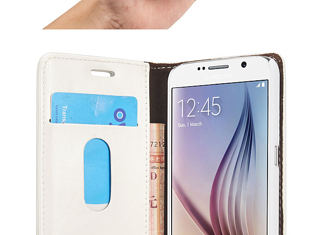 Samsung Galaxy S6 Magnetic Flip Leather Wallet Case