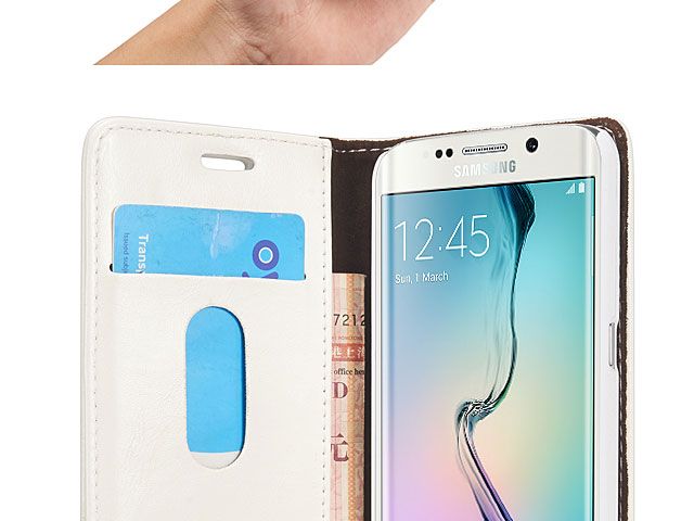Samsung Galaxy S6 edge Magnetic Flip Leather Wallet Case