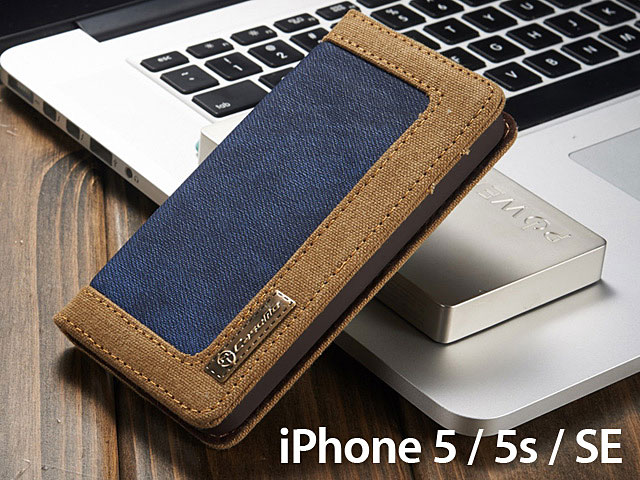 iPhone 5 / 5s / SE Jeans Leather Wallet Case