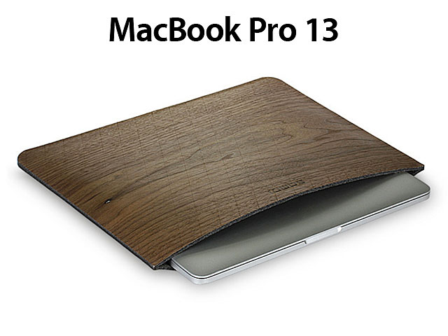 Wood Leather Pouch for MacBook Pro 13"