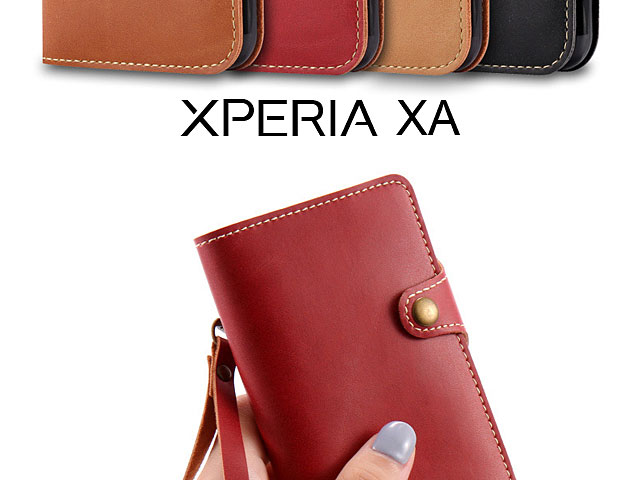 Leather Flip Card Case for Sony Xperia XA