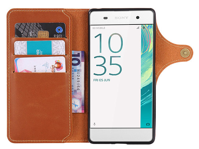 Leather Flip Card Case for Sony Xperia XA