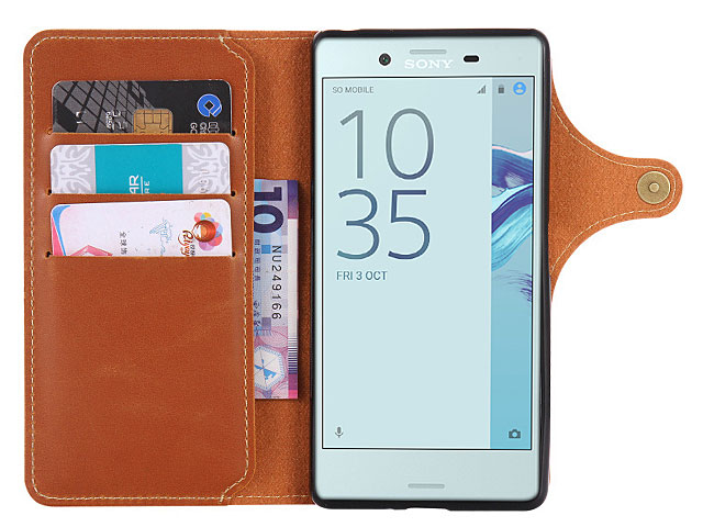 Leather Flip Card Case for Sony Xperia X Compact