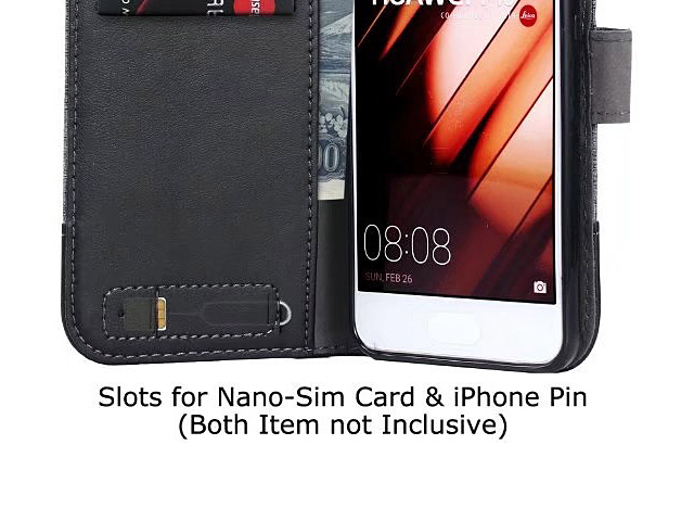 Huawei P10 Canvas Leather Flip Card Case
