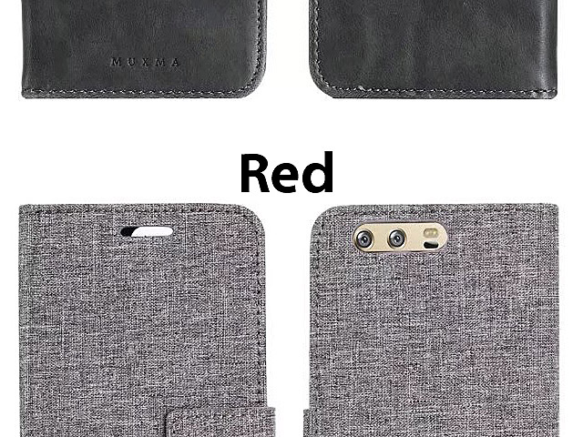 Huawei P10 Plus Canvas Leather Flip Card Case