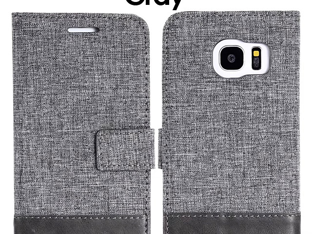 Samsung Galaxy S7 edge Canvas Leather Flip Card Case