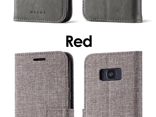 Samsung Galaxy S8 Canvas Leather Flip Card Case