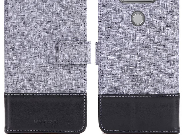 LG V20 Canvas Leather Flip Card Case