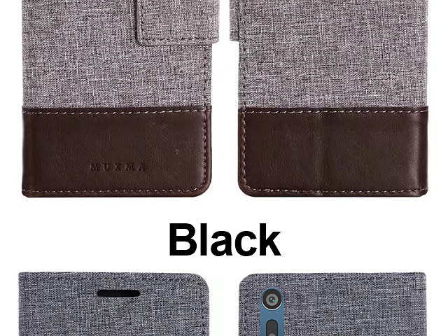 Sony Xperia XZ Canvas Leather Flip Card Case