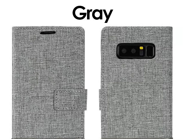Samsung Galaxy Note8 Canvas Leather Flip Card Case