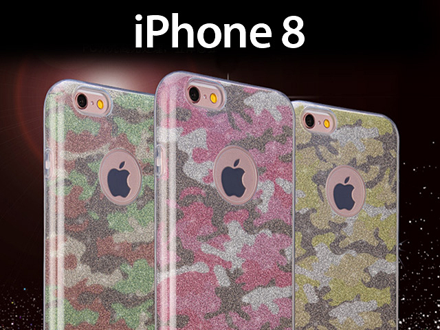 iPhone 8 Camouflage Glitter Soft Case