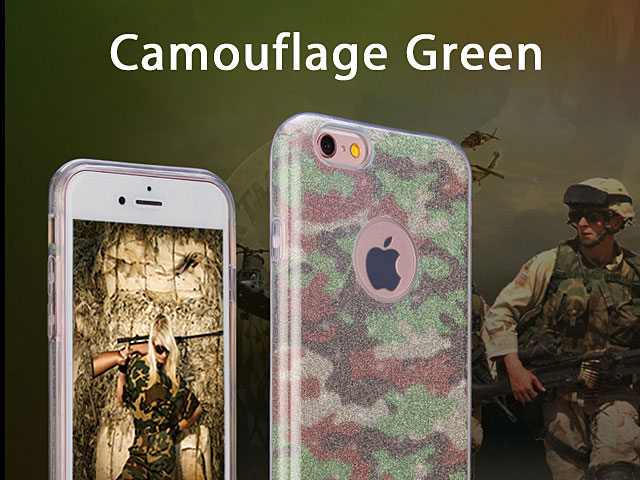 iPhone 8 Plus Camouflage Glitter Soft Case