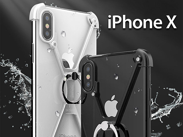 iPhone X Metal X Bumper Case with Finger Ring