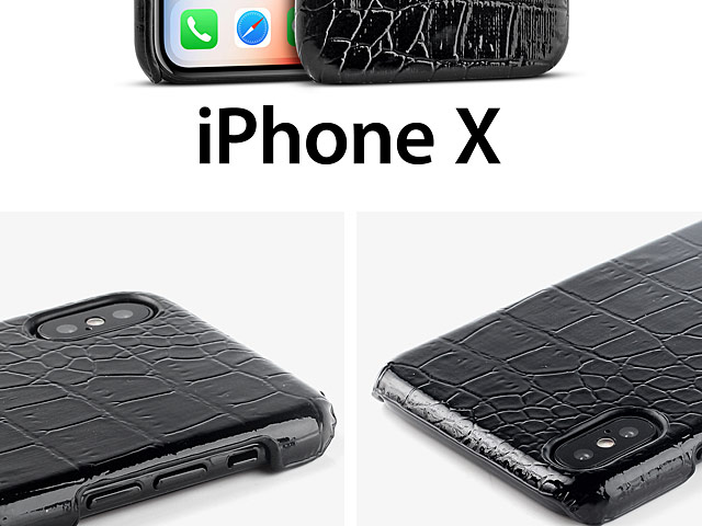 iPhone X Crocodile Leather Back Case