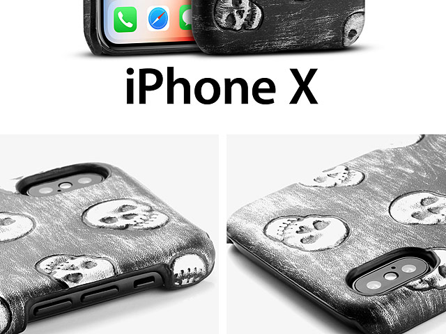 iPhone X Embossed Skull Back Case