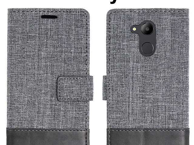 Huawei Honor 6C Pro Canvas Leather Flip Card Case