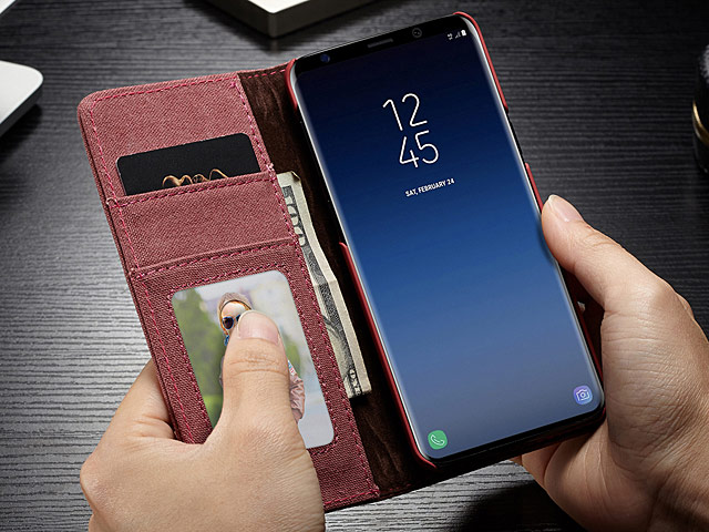 Samsung Galaxy S9+ Jeans Leather Wallet Case