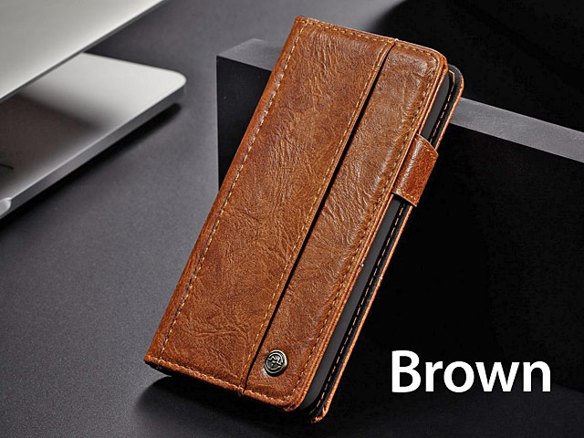 iPhone 5 / 5s / SE Coarse Crack Slim Wallet Leather Case