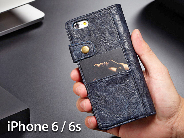 iPhone 6 / 6s Coarse Crack Slim Wallet Leather Case