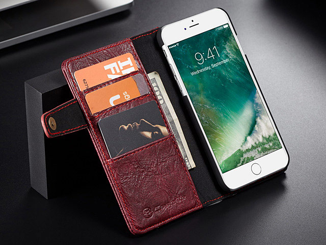 iPhone 7 Plus / 8 Plus Coarse Crack Slim Wallet Leather Case