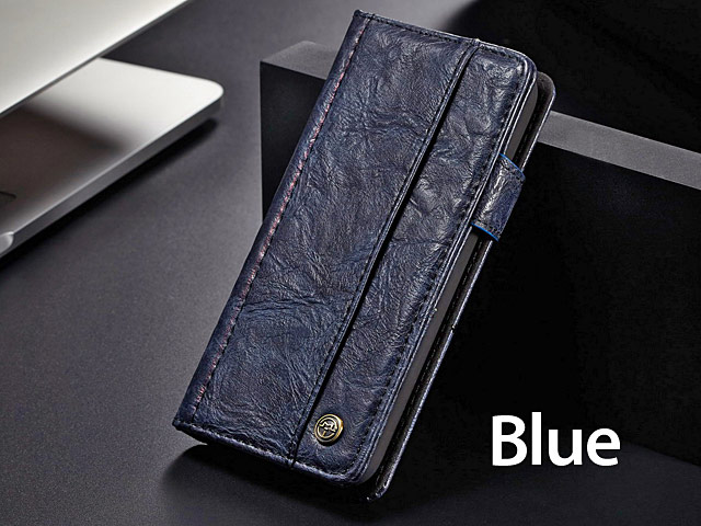 iPhone X Coarse Crack Slim Wallet Leather Case