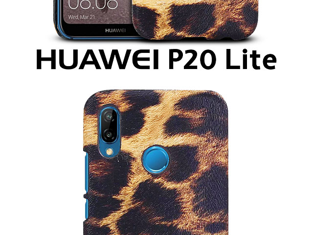Huawei P20 Lite Embossed Leopard Stripe Back Case