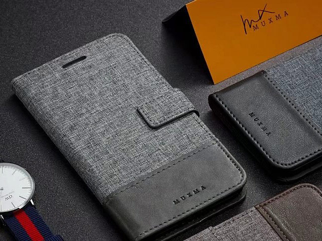 Huawei P20 Lite Canvas Leather Flip Card Case
