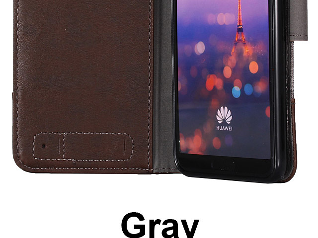 Huawei P20 Pro Canvas Leather Flip Card Case