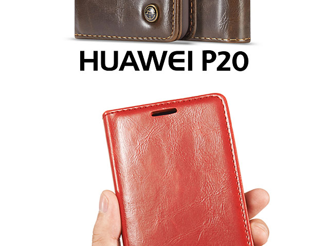 Huawei P20 Magnetic Flip Leather Wallet Case