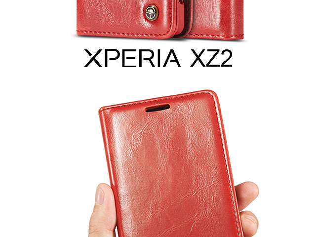 Sony Xperia XZ2 Magnetic Flip Leather Wallet Case