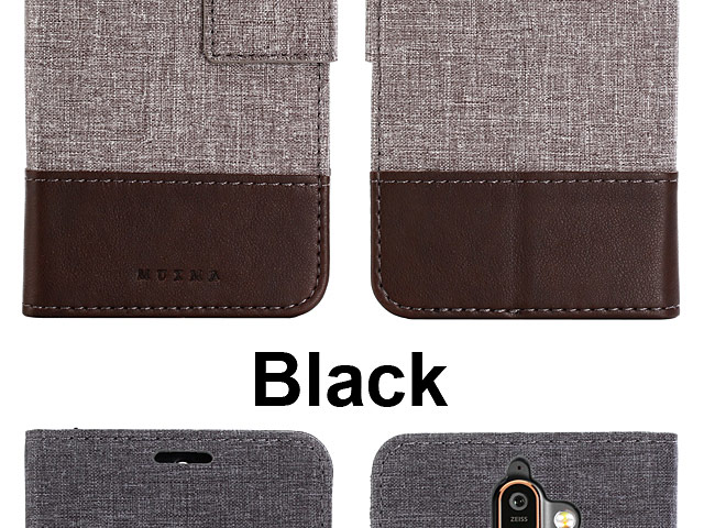 Nokia 7 Plus Canvas Leather Flip Card Case
