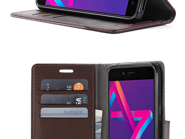 OPPO A71 (2018) Canvas Leather Flip Card Case