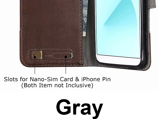 OPPO A83 Canvas Leather Flip Card Case