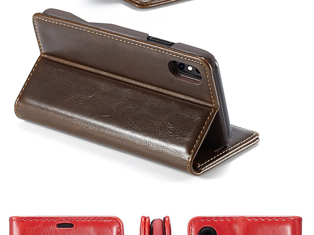 iPhone XS (5.8) Magnetic Flip Leather Wallet Case