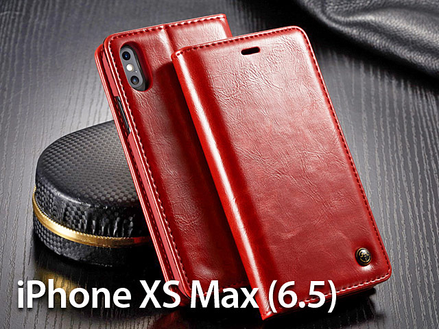 iPhone XS Max (6.5) Magnetic Flip Leather Wallet Case