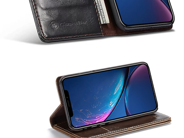 iPhone XR (6.1) Magnetic Flip Leather Wallet Case