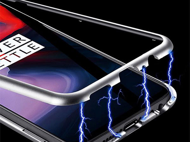Interpretive Fugtig Forfærde OnePlus 6 Magnetic Aluminum Case with Tempered Glass