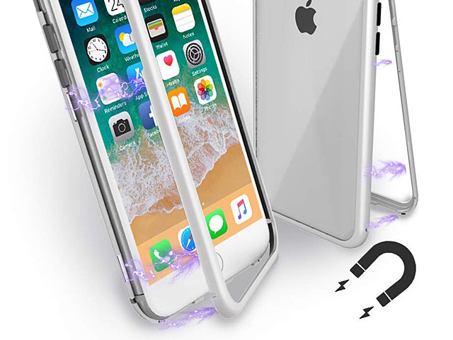 iPhone 7 / 8 Magnetic Aluminum Case with Tempered Glass