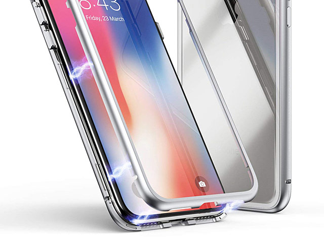 iPhone XS (5.8) Magnetic Aluminum Case with Tempered Glass