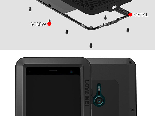 LOVE MEI Sony Xperia XZ3 Powerful Bumper Case