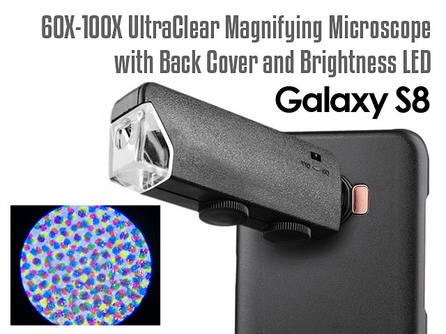 Samsung Galaxy S8 60X-100X UltraClear Magnifying Microscope with Back Cover and Brightness LED
