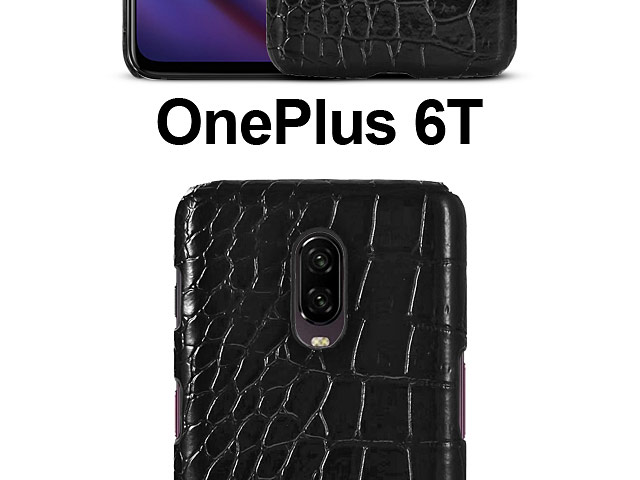 OnePlus 6T Crocodile Leather Back Case