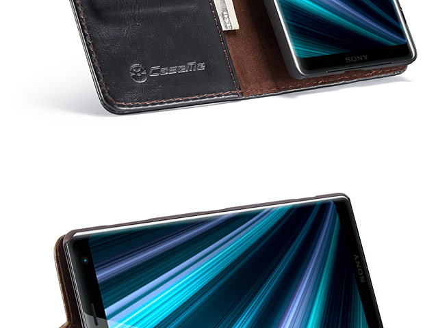 Sony Xperia XZ3 Magnetic Flip Leather Wallet Case
