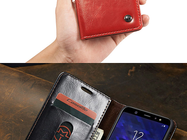 Samsung Galaxy A6 (2018) Magnetic Flip Leather Wallet Case