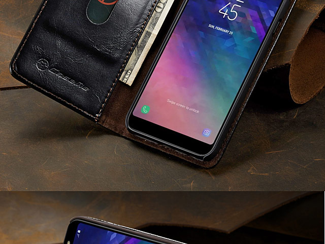 Samsung Galaxy A6 (2018) Magnetic Flip Leather Wallet Case